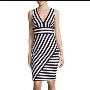 Bisou bisou black and white stripe dress size 8